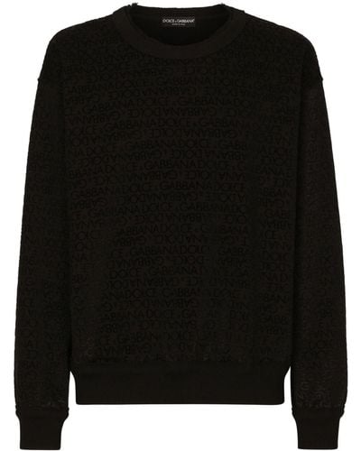 Dolce & Gabbana Sweat en coton à logo imprimé - Noir