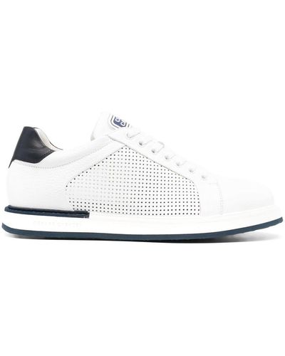 Casadei Perforated Low-top Sneakers - White