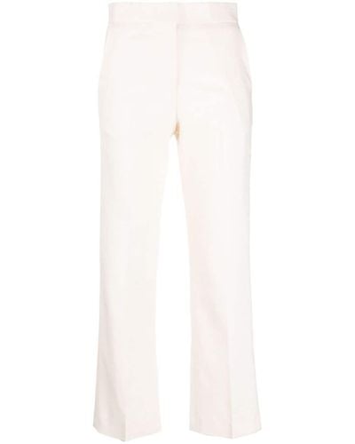 MSGM Cropped Tailored-cut Trousers - White