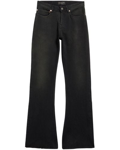 Balenciaga Halbhohe Wide-Leg-Jeans - Schwarz