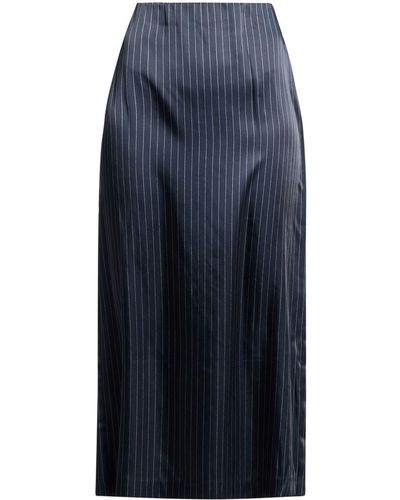 Vince Pinstripe-pattern Pencil Midi Skirt - Blue