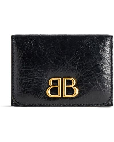 Balenciaga Mini Monaco Leather Wallet - Black