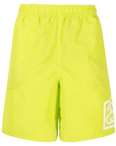 Stussy Logo-print Elasticated Swim Shorts - Yellow