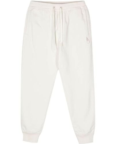 Moose Knuckles Pantalones de chándal con logo bordado - Blanco