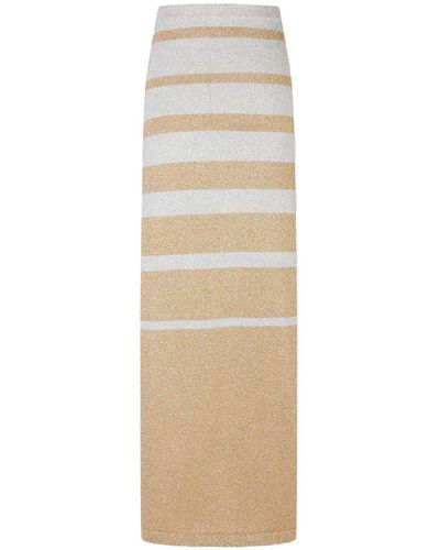 Rabanne Striped Skirt Gold/silver - Natural