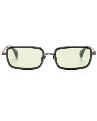 Vivienne Westwood Engraved-logo Rectangle-frame Sunglasses - Black
