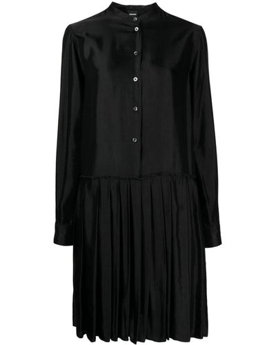 Aspesi Pleated-detail Midi Dress - Black