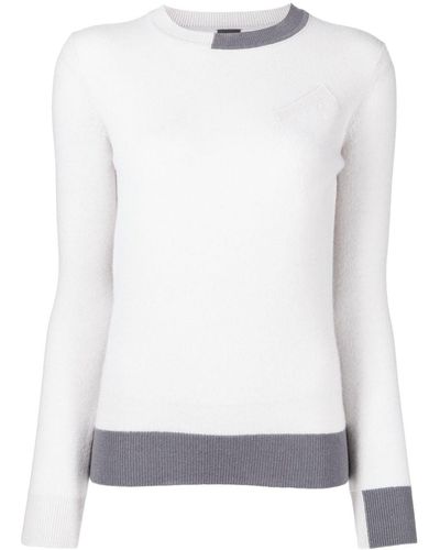 Lorena Antoniazzi Two-tone Fine Knit Sweater - White