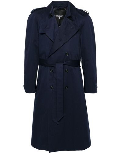 Patrizia Pepe Double-breasted Belted Trench Coat - Blue