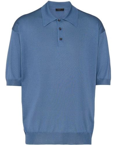 Prada Silk Polo Shirt - Blue