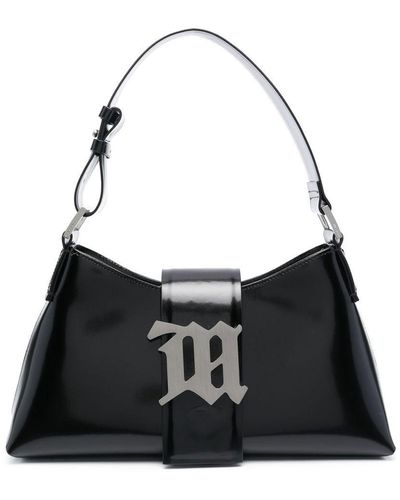 MISBHV Leather Logo-plaque Shoulder Bag - Black