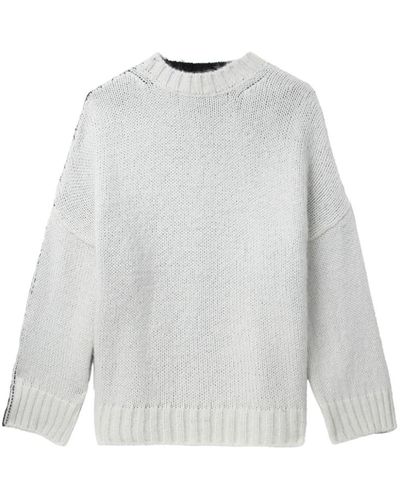 JW Anderson Two-tone Fine-knit Sweater - White