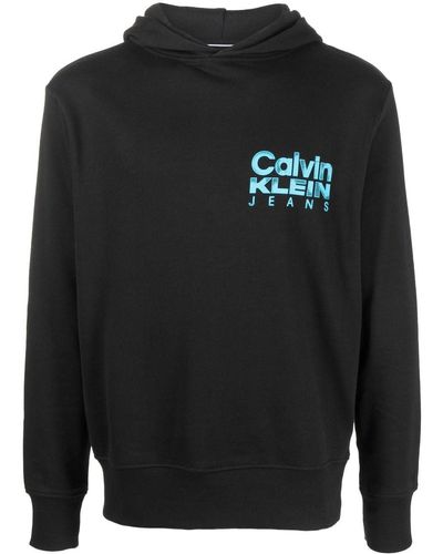 Calvin Klein Hoodie mit Logo-Print - Schwarz