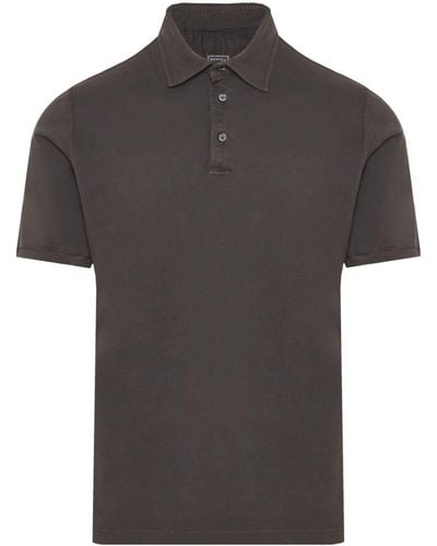 Fedeli North Piqué Cotton Polo Shirt - Black