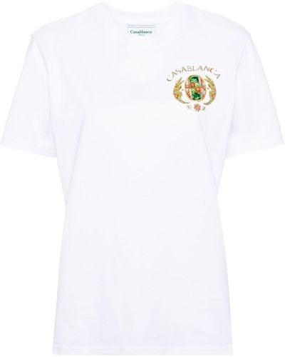Casablancabrand Joyaux D'afrique Tennis Club Cotton T-shirt - White