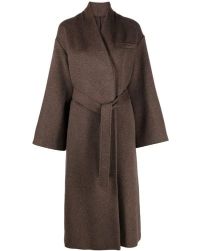 Claudie Pierlot Felted-finish Double-breasted Coat - Brown