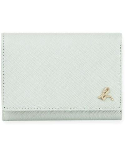 agnès b. Logo-plaque Leather Wallet - White