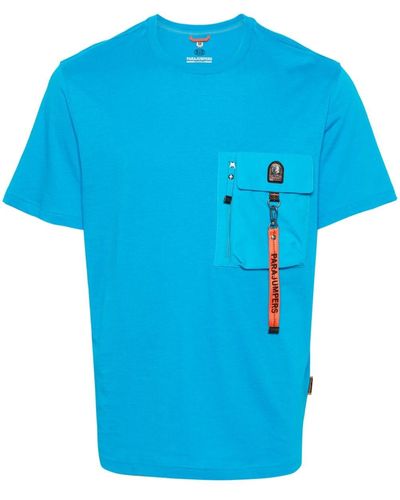 Parajumpers Logo-patch Cotton T-shirt - Blue