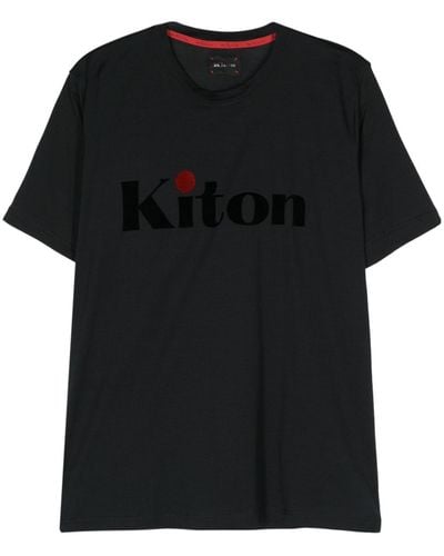 Kiton Logo-print cotton T-shirt - Nero