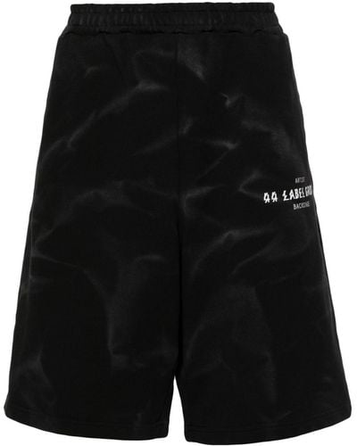 44 Label Group Logo-print Faded-effect Shorts - Black