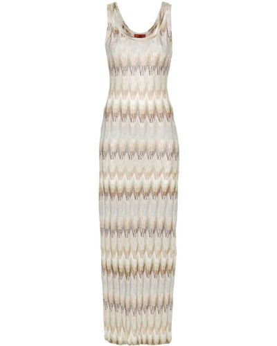 Missoni Lamé zigzag maxi dress - Weiß