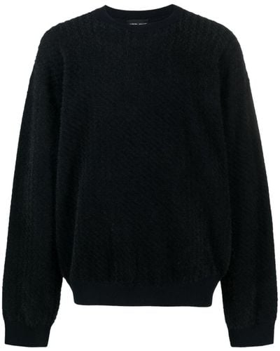 Giorgio Armani Felted Wool-blend Sweater - Black