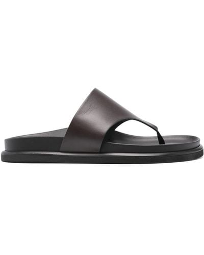P.A.R.O.S.H. Leather Slip-on Sandals - Black