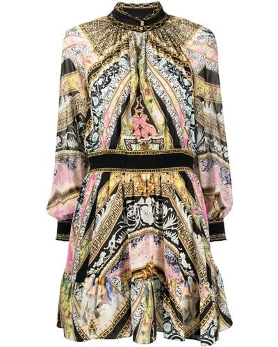 Camilla Abstract-pattern Print Silk Dress - Multicolor