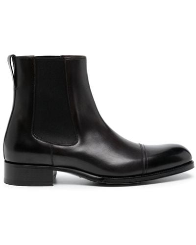 Tom Ford Edgar Leather Chelsea Boots - Black