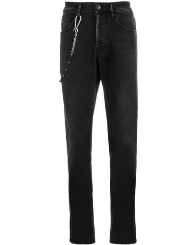 Sartoria Tramarossa Chain-detail Slim-fit Cotton Jeans - Black