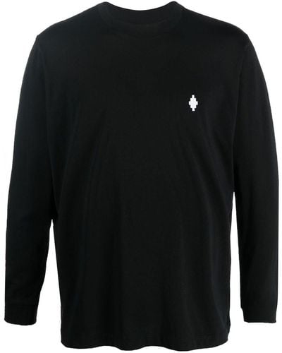 Marcelo Burlon Logo-embroidered Long-sleeve T-shirt - Black