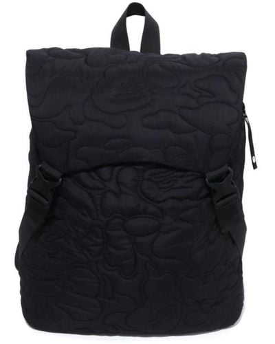 A Bathing Ape Camouflage-pattern Quilted Backpack - Black