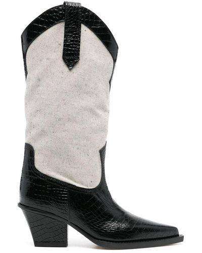 Paris Texas Rosario 65mm Panelled Boots - Black