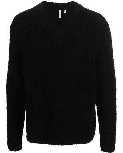 sunflower Merino Wool-blend V-neck Sweater - Black