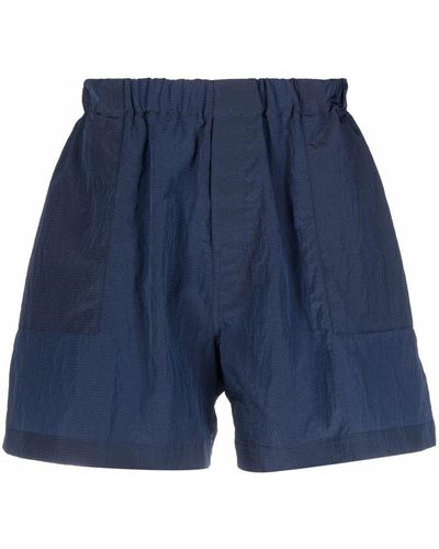 Mackintosh Logo-patch Track Shorts - Blue
