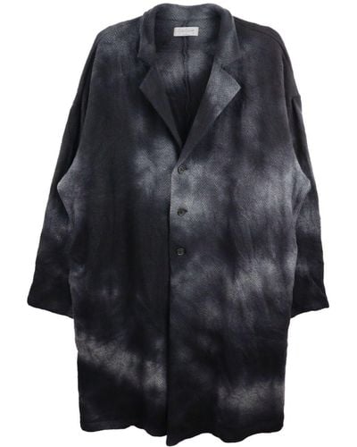 Yohji Yamamoto Seana Herringbone Wool Coat - Black