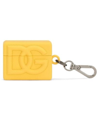 Dolce & Gabbana Embossed-logo Airpod Case - Yellow