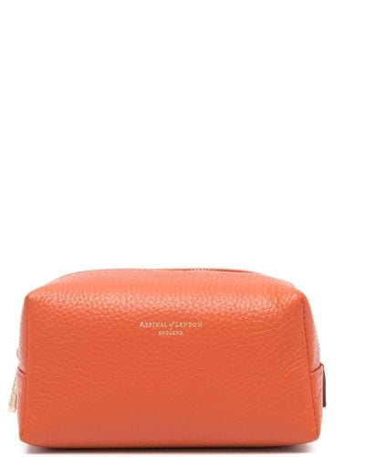 Aspinal of London Petite trousse de toilette London en cuir - Orange