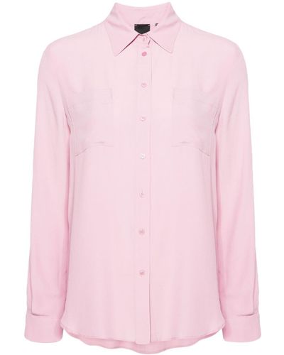 Pinko クレープ ボタンシャツ - ピンク