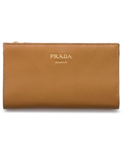 Prada Bi-fold Leather Wallet - Brown