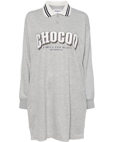 Chocoolate Sweatshirtkleid mit Logo-Print - Grau