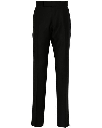 Tom Ford Grain De Poudre Tailored Trousers - Black