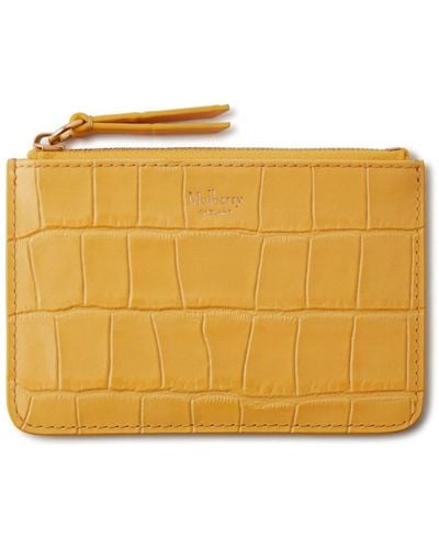 Mulberry Crocodile-effect Leather Coin Pouch - Orange