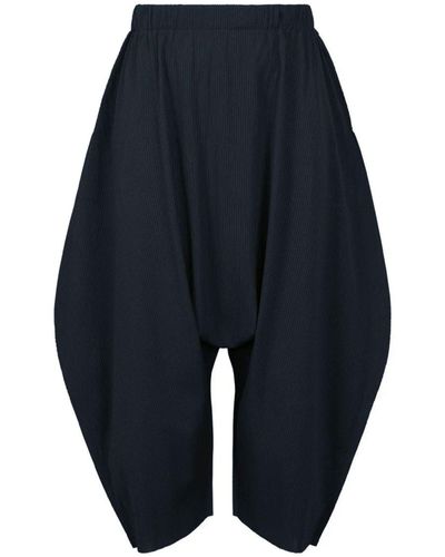 Pleats Please Issey Miyake A-poc Cropped Trousers - Blue
