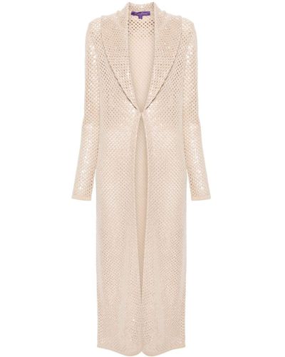 Ralph Lauren Collection Sequinned Cashmere Cardi-coat - Natural