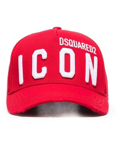 DSquared² Cappello da baseball con ricamo - Rosso