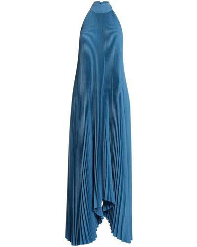 L'idée Vestido Olympia con cuello halter - Azul