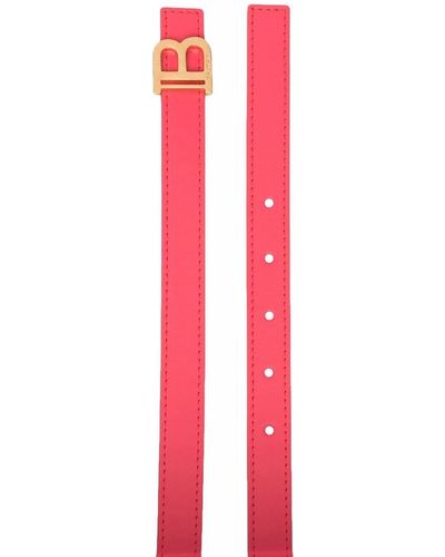 Balmain B Logo-buckle Leather Belt - Pink