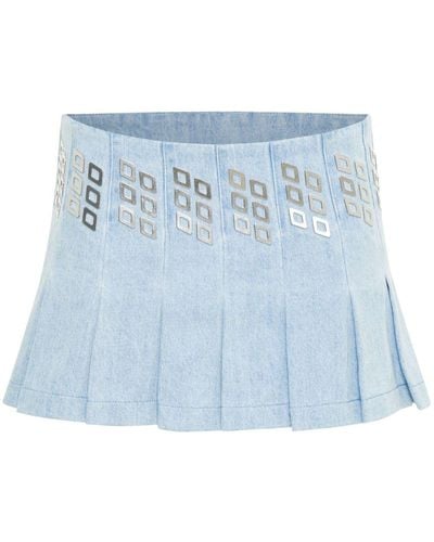 Dion Lee Studded Pleated Skirt - Blue