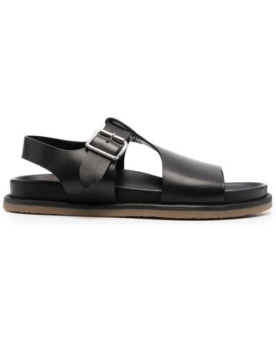 Buttero Open-toe Leather Sandals - Black